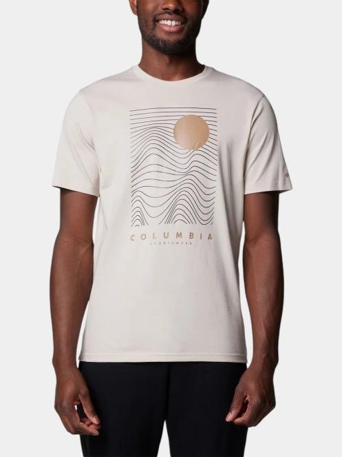 Columbia Csc Seasonal Logo Tee férfi rövid ujjú póló homok színben 2