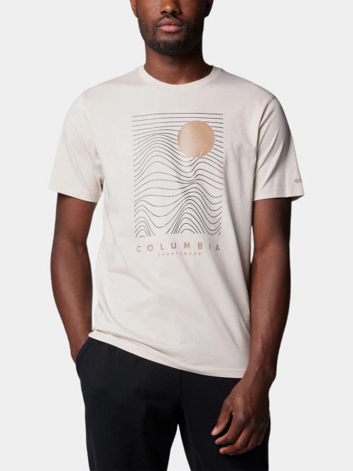 Columbia Csc Seasonal Logo Tee férfi rövid ujjú póló homok színben 5