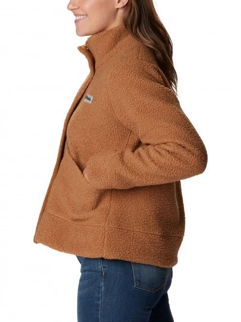 Columbia Panorama Snap Fleece Jacket női utcai kabát barna színben 3