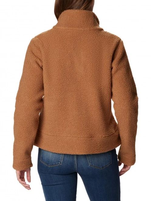 Columbia Panorama Snap Fleece Jacket női utcai kabát barna színben 4