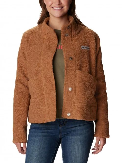 Columbia Panorama Snap Fleece Jacket női utcai kabát barna színben 5