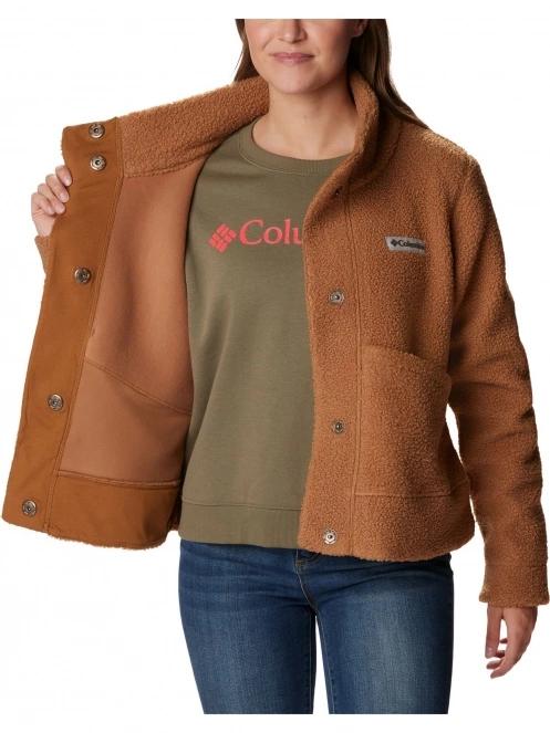 Columbia Panorama Snap Fleece Jacket női utcai kabát barna színben 6