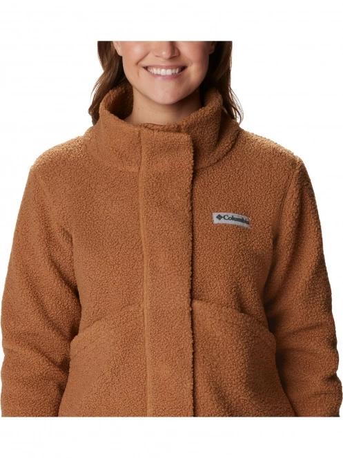Columbia Panorama Snap Fleece Jacket női utcai kabát barna színben 7