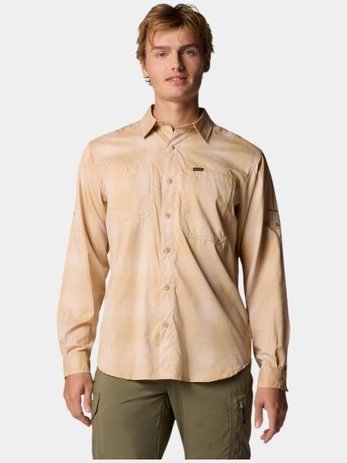 Columbia Silver Ridge Utility Lite Plaid Long Sleeve Shirt férfi hosszú ujjú túraing homok színben 2