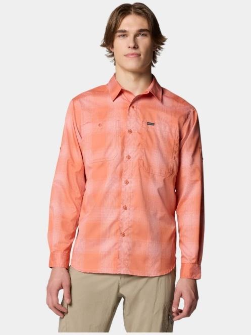 Columbia Silver Ridge Utility Lite Plaid Long Sleeve Shirt férfi hosszú ujjú túraing piros színben 2