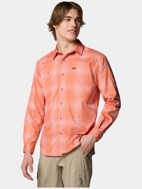 Columbia Silver Ridge Utility Lite Plaid Long Sleeve Shirt férfi hosszú ujjú túraing piros színben 3
