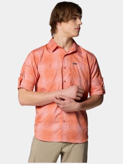 Columbia Silver Ridge Utility Lite Plaid Long Sleeve Shirt férfi hosszú ujjú túraing piros színben 4