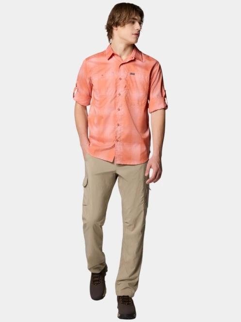 Columbia Silver Ridge Utility Lite Plaid Long Sleeve Shirt férfi hosszú ujjú túraing piros színben 6