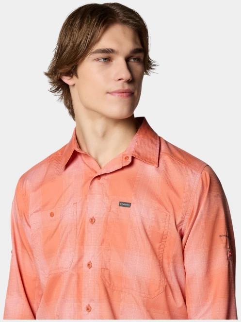 Columbia Silver Ridge Utility Lite Plaid Long Sleeve Shirt férfi hosszú ujjú túraing piros színben 7