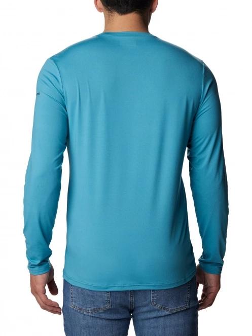 Columbia Tech Trail Long Sleeve Graphic férfi hosszú ujjú sport póló kék színben 4