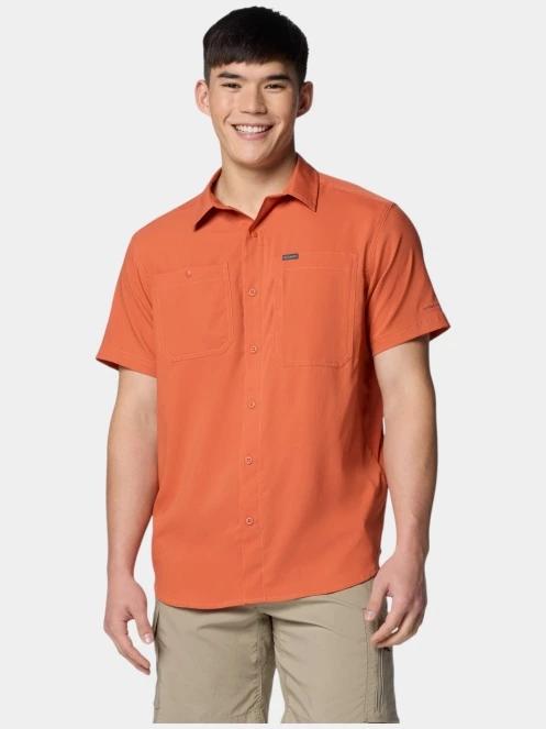 Columbia Silver Ridge Utility Lite Short Sleeve Shirt férfi rövid ujjú túraing piros színben 2