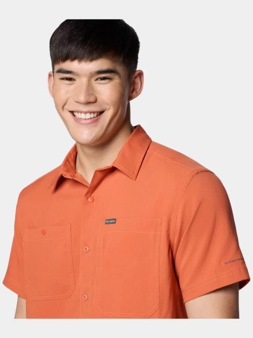 Columbia Silver Ridge Utility Lite Short Sleeve Shirt férfi rövid ujjú túraing piros színben 5