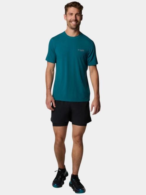 Columbia M Endless Trail Running Tech Tee férfi rövid ujjú sport póló zöld színben 5