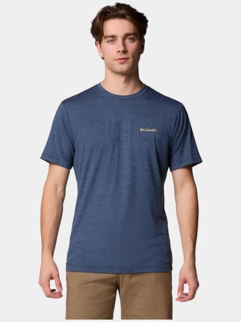 Columbia Kwick Hike Back Graphic SS Tee férfi rövid ujjú sport póló kék színben 2