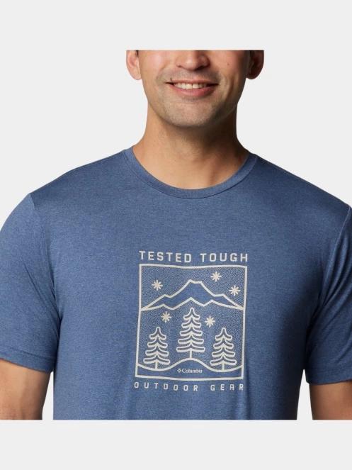 Columbia Kwick Hike Graphic Short Sleeve Tee férfi rövid ujjú sport póló kék színben 6
