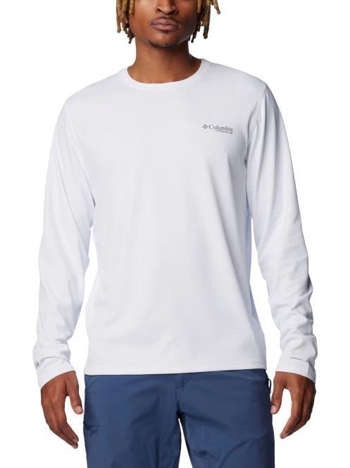 Columbia Summit Valley Long Sleeve Crew férfi hosszú ujjú sport póló fehér színben 2