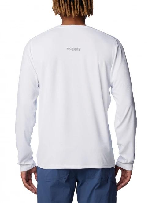 Columbia Summit Valley Long Sleeve Crew férfi hosszú ujjú sport póló fehér színben 4