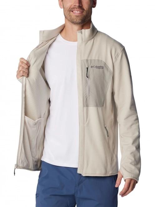 Columbia Triple Canyon Grid Fleece Full Zip férfi polár pulóver homok színben 6
