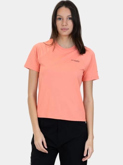 Columbia Summit Valley Short Sleeve Crew női rövid ujjú sport póló piros színben 2