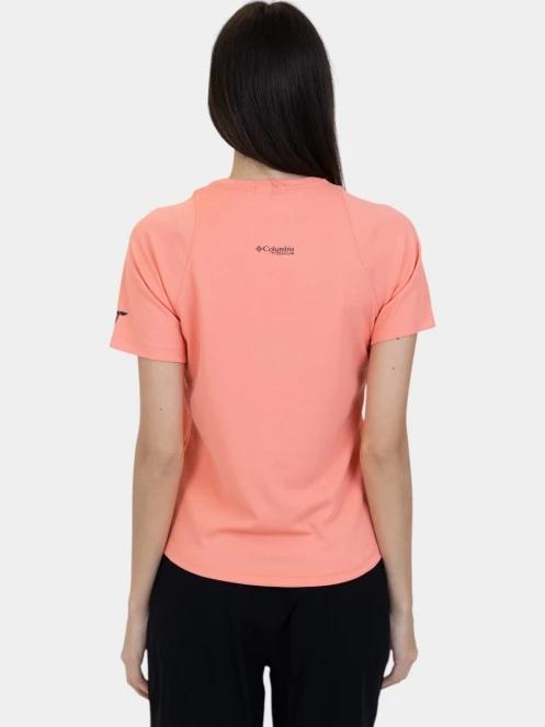 Columbia Summit Valley Short Sleeve Crew női rövid ujjú sport póló piros színben 4