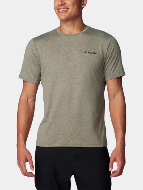 Columbia Tech Trail Crew Neck II férfi rövid ujjú sport póló zöld színben 2