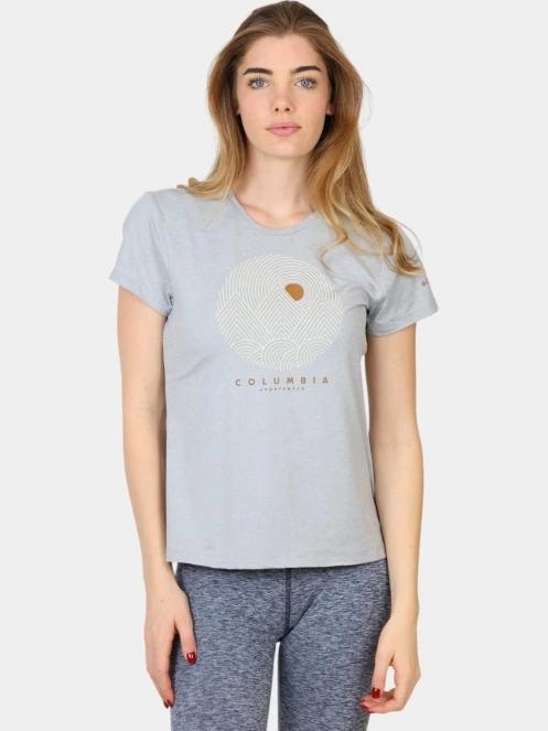 Columbia Sloan Ridge Graphic Short Sleeve Tee női rövid ujjú póló szürke színben 2
