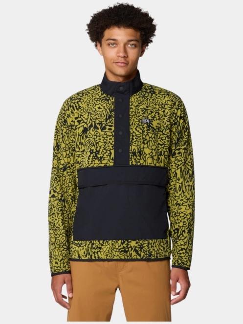 Mountain Hardwear Microchill Snap Pullover férfi polár pulóver zöld színben 2
