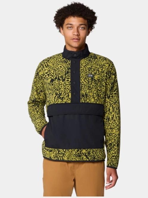 Mountain Hardwear Microchill Snap Pullover férfi polár pulóver zöld színben 5