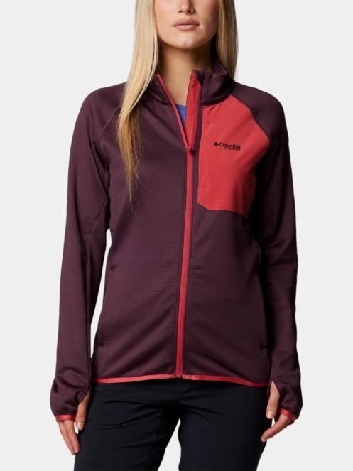 Columbia Triple Canyon Grid Fleece Full Zip női polár pulóver piros színben 2