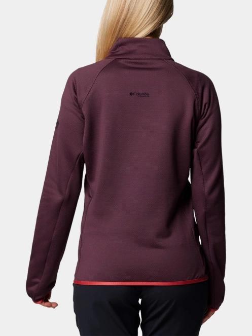Columbia Triple Canyon Grid Fleece Full Zip női polár pulóver piros színben 4