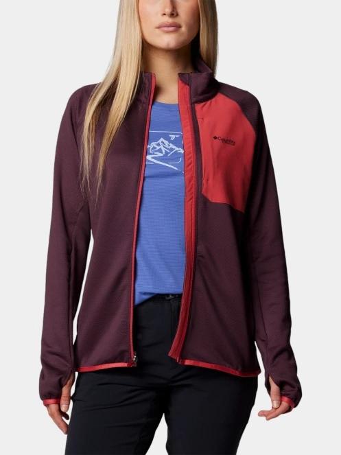Columbia Triple Canyon Grid Fleece Full Zip női polár pulóver piros színben 5