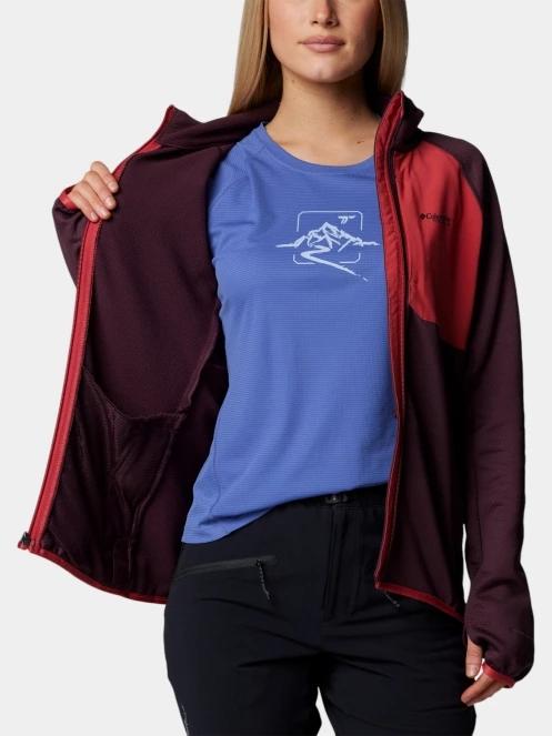 Columbia Triple Canyon Grid Fleece Full Zip női polár pulóver piros színben 6