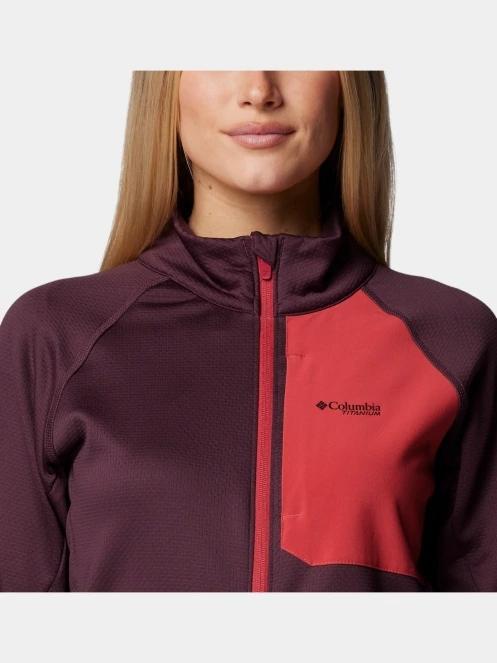 Columbia Triple Canyon Grid Fleece Full Zip női polár pulóver piros színben 7