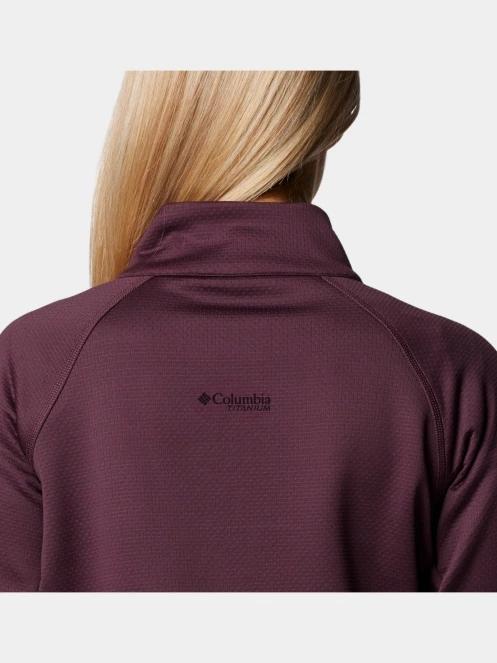 Columbia Triple Canyon Grid Fleece Full Zip női polár pulóver piros színben 8