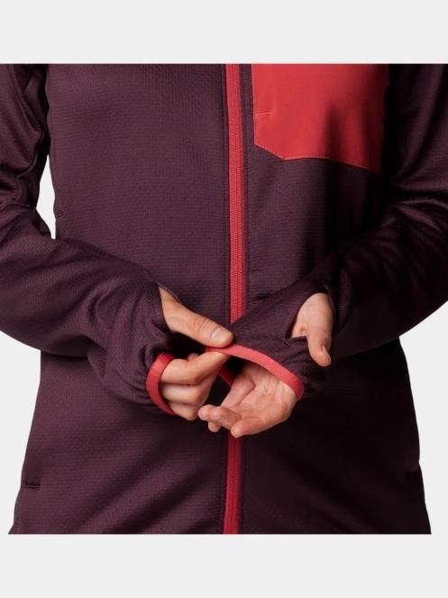Columbia Triple Canyon Grid Fleece Full Zip női polár pulóver piros színben 9