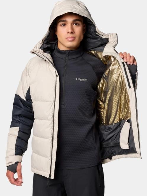 Columbia Roaring Fork II Down Jacket férfi steppelt síkabát homok színben 6