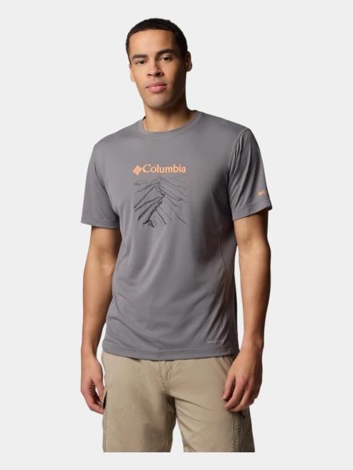 Columbia Zero Rules Light Short Sleeve Graphic Crew férfi rövid ujjú sport póló szürke színben 2