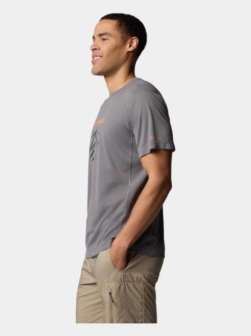 Columbia Zero Rules Light Short Sleeve Graphic Crew férfi rövid ujjú sport póló szürke színben 3
