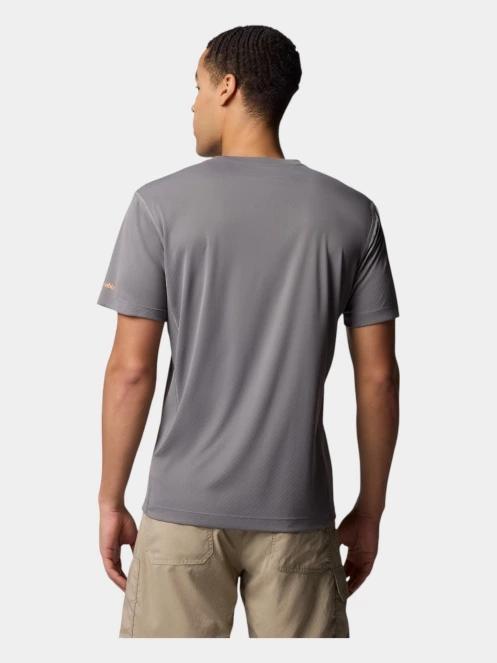Columbia Zero Rules Light Short Sleeve Graphic Crew férfi rövid ujjú sport póló szürke színben 4