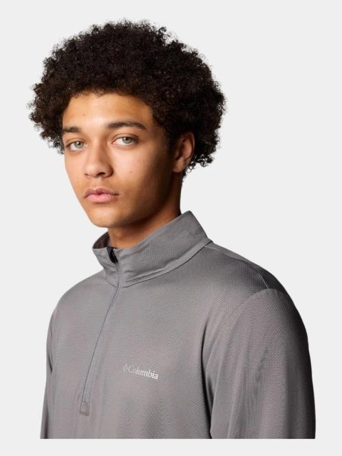 Columbia Three Pitch Half Zip férfi hosszú ujjú sport póló szürke színben 6