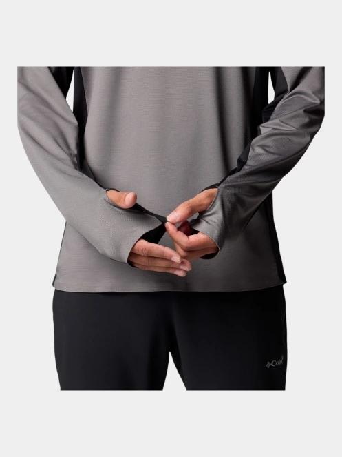 Columbia Three Pitch Half Zip férfi hosszú ujjú sport póló szürke színben 8