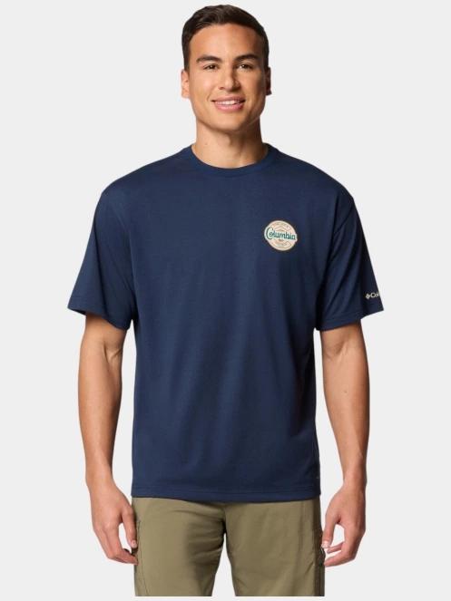 Columbia Cedar Trail Graphic Tee férfi rövid ujjú sport póló kék színben 2