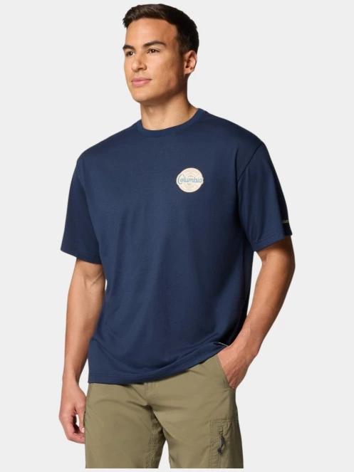 Columbia Cedar Trail Graphic Tee férfi rövid ujjú sport póló kék színben 5