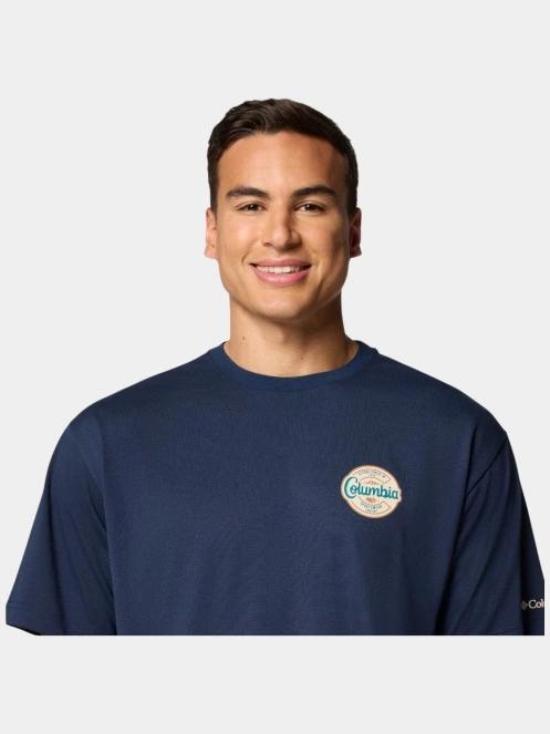 Columbia Cedar Trail Graphic Tee férfi rövid ujjú sport póló kék színben 6