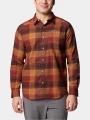 Columbia Cornell Woods Flannel Long Sleeve Shirt férfi hosszú ujjú ing barna színben 1
